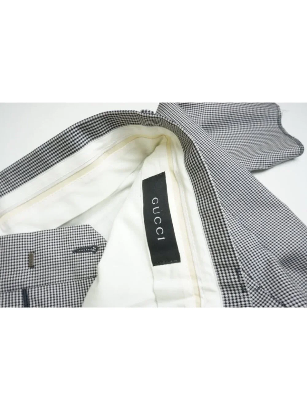 Gucci White Black Houndstooth 100% Cotton Dress Pants Sz 50 EU BRAND NEW